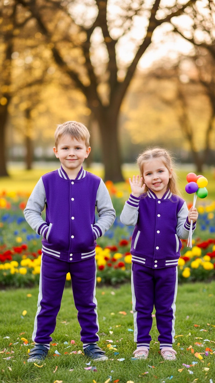 PURPLE GREY (Varsity Jacket pair) Premium Quality