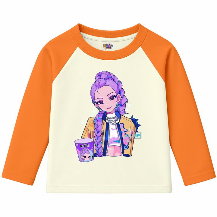 RUMI with Cup from KPop Demon Hunters (Ragnal Sleeve Shirt)