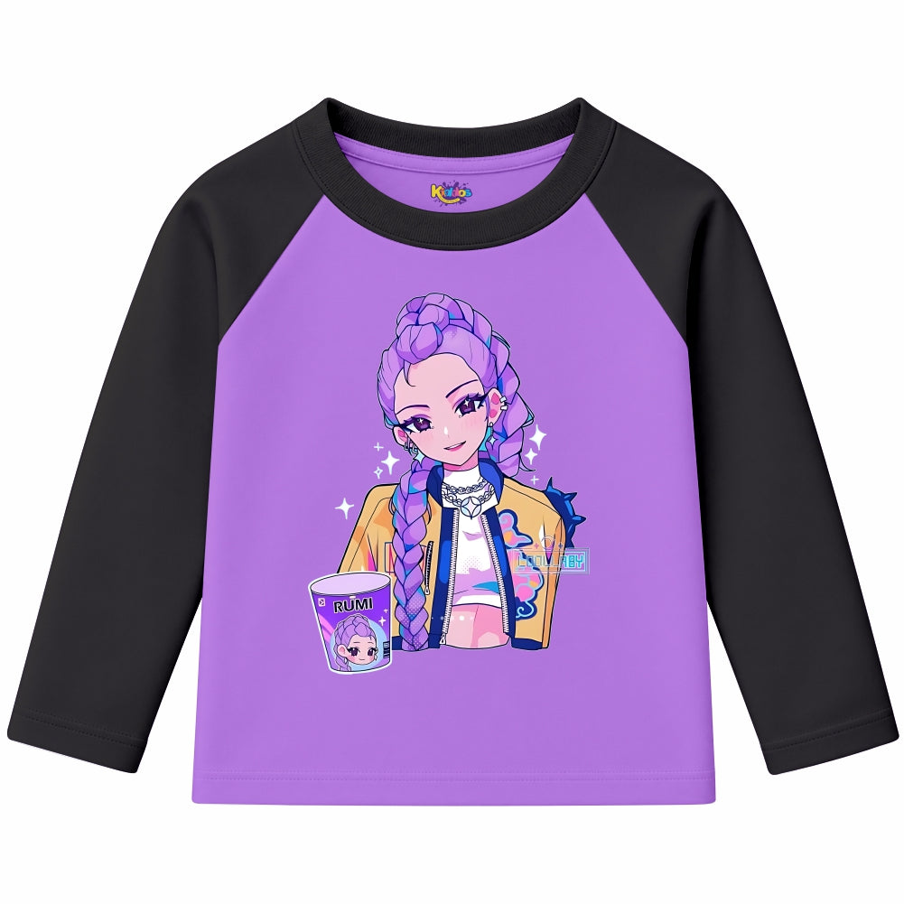 RUMI with Cup from KPop Demon Hunters (Ragnal Sleeve Shirt)