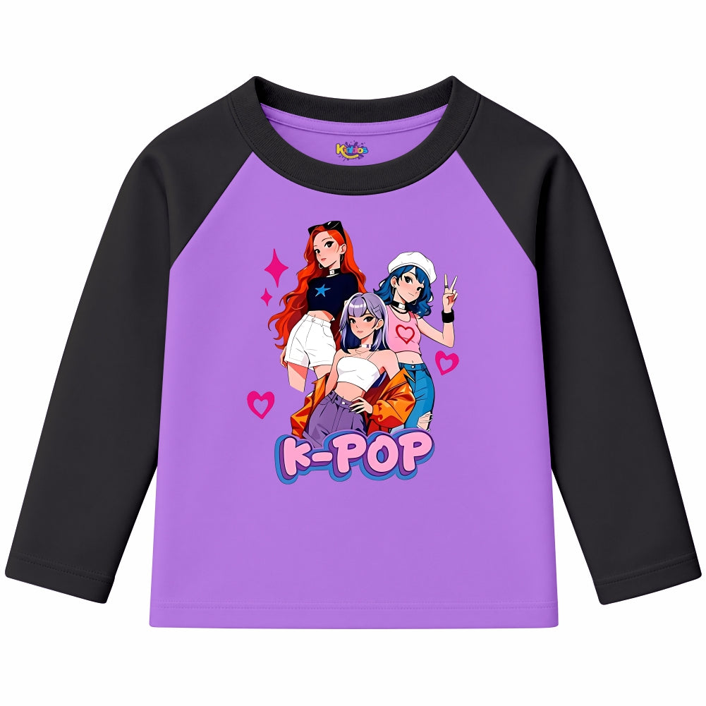 K-POP Anime Girl Group (Ragnal Sleeve Shirt)
