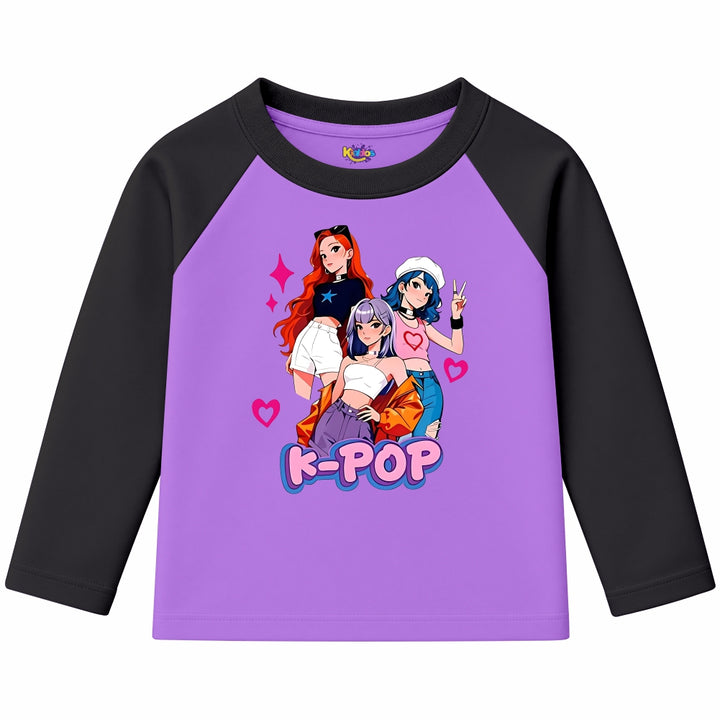 K-POP Anime Girl Group (Ragnal Sleeve Shirt)