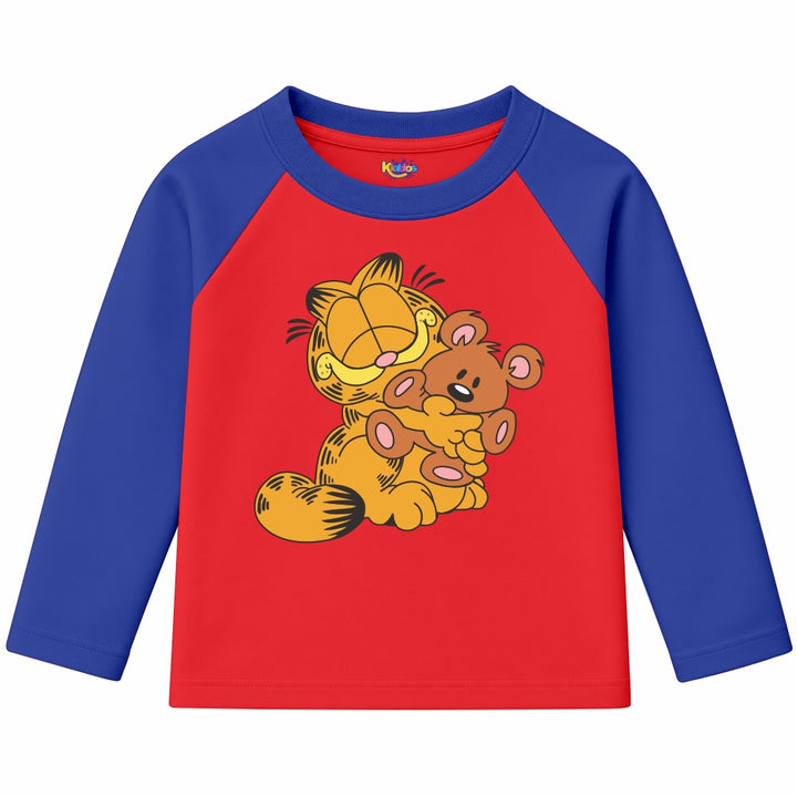GARFIELD WITH BEAR (Ragnal Sleeve Shirt)