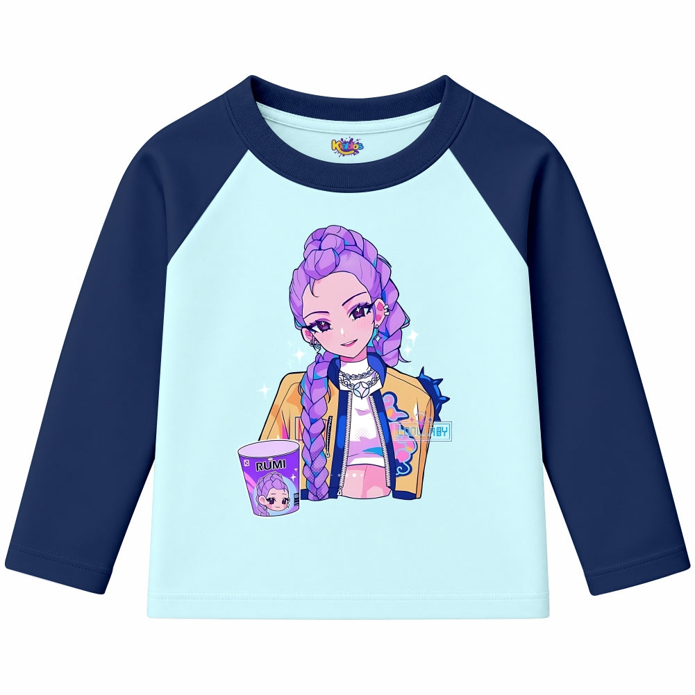 RUMI with Cup from KPop Demon Hunters (Ragnal Sleeve Shirt)