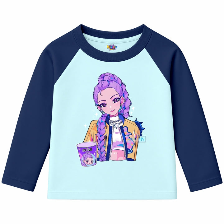 RUMI with Cup from KPop Demon Hunters (Ragnal Sleeve Shirt)