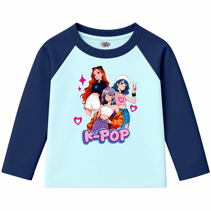 K-POP Anime Girl Group (Ragnal Sleeve Shirt)