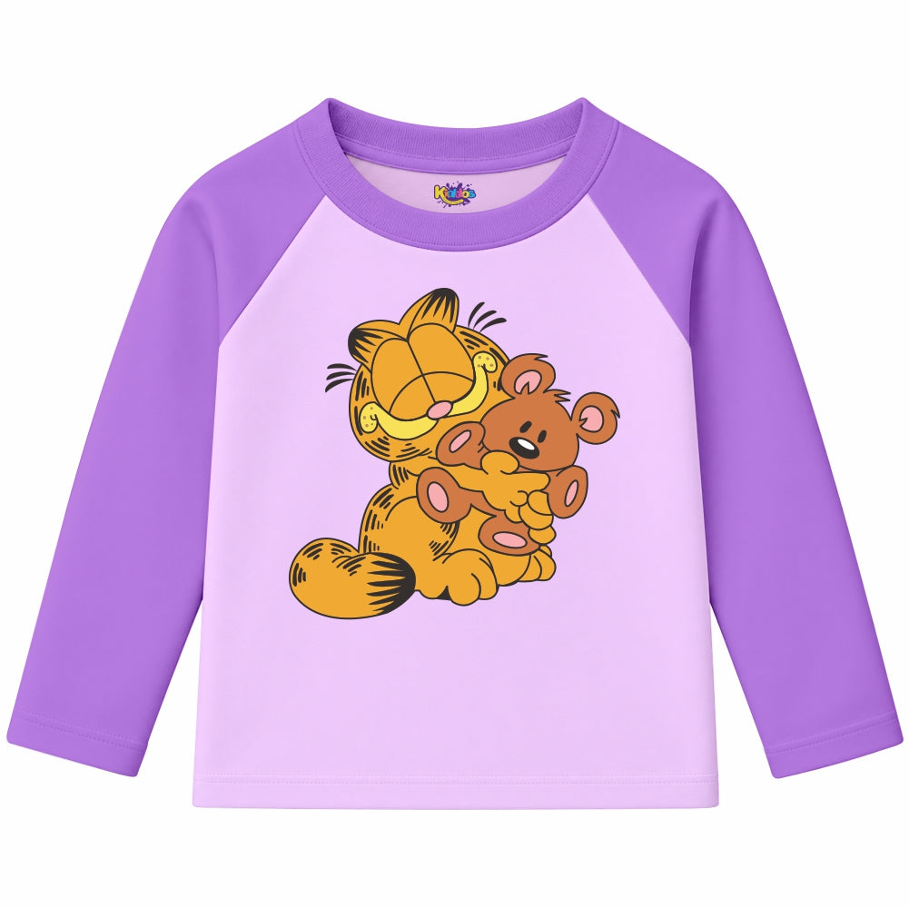GARFIELD WITH BEAR (Ragnal Sleeve Shirt)