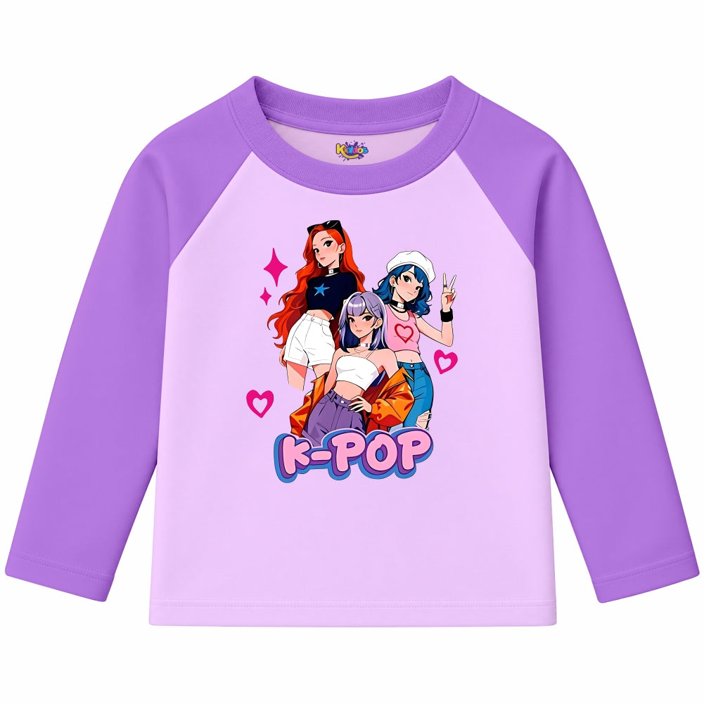 K-POP Anime Girl Group (Ragnal Sleeve Shirt)