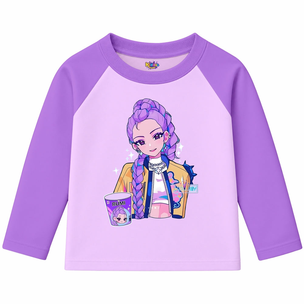 RUMI with Cup from KPop Demon Hunters (Ragnal Sleeve Shirt)