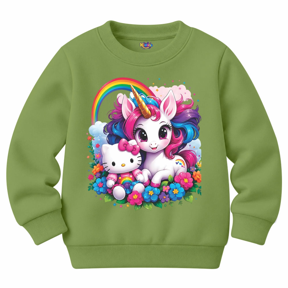 kitti with unicorn Sweat Shirt for Winter