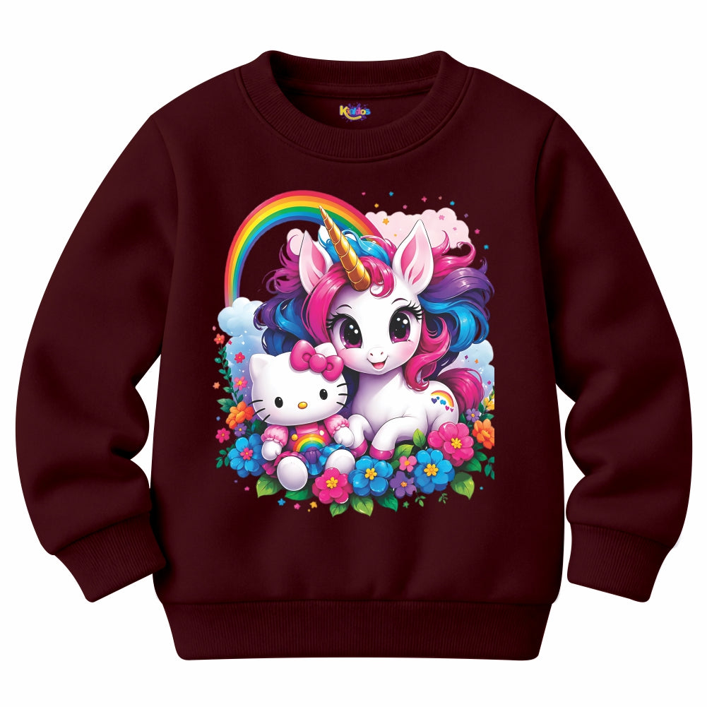 kitti with unicorn Sweat Shirt for Winter