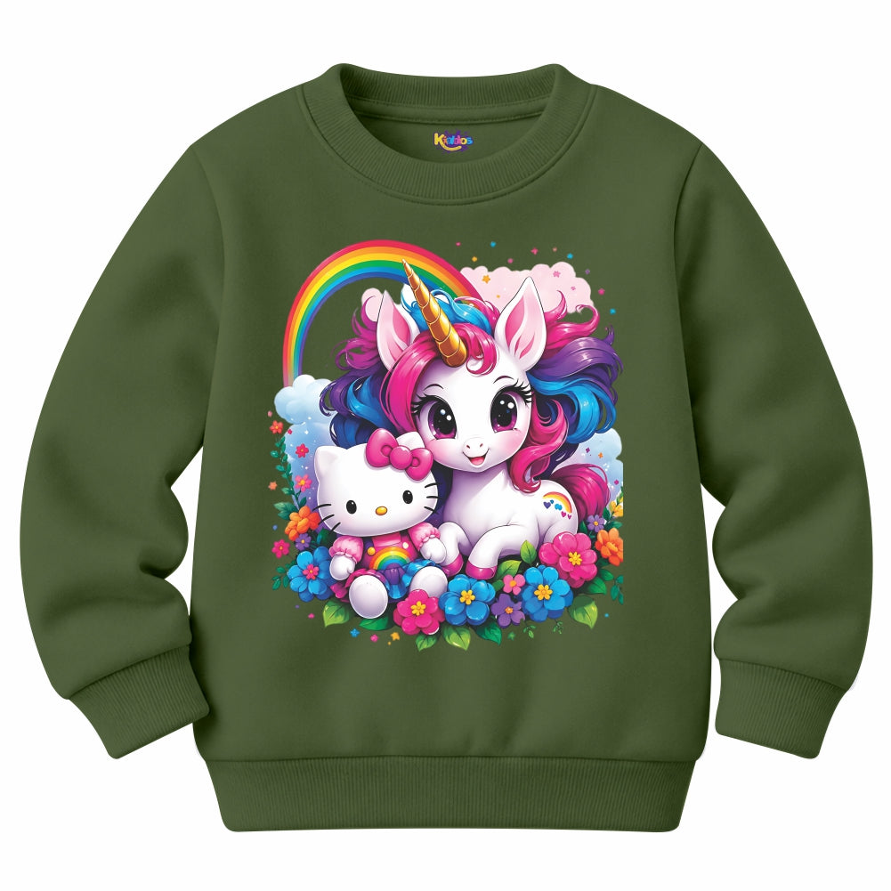 kitti with unicorn Sweat Shirt for Winter