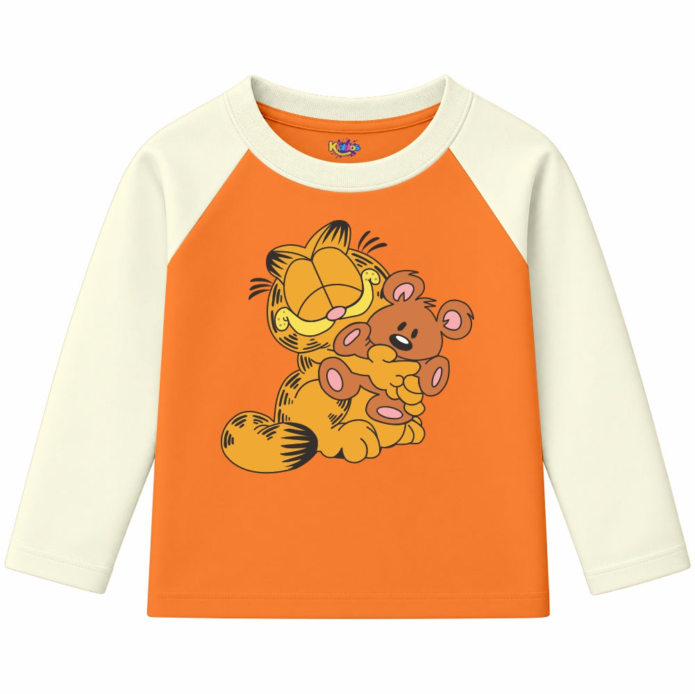 GARFIELD WITH BEAR (Ragnal Sleeve Shirt)