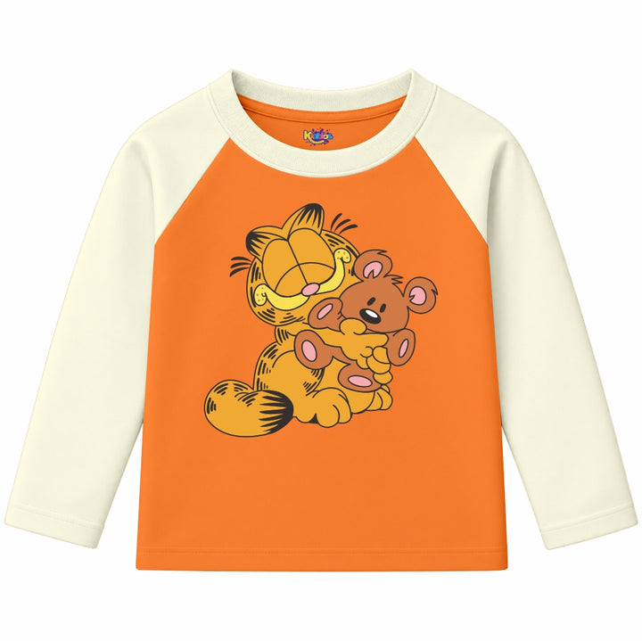 GARFIELD WITH BEAR (Ragnal Sleeve Shirt)