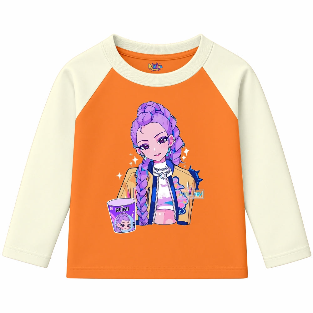 RUMI with Cup from KPop Demon Hunters (Ragnal Sleeve Shirt)