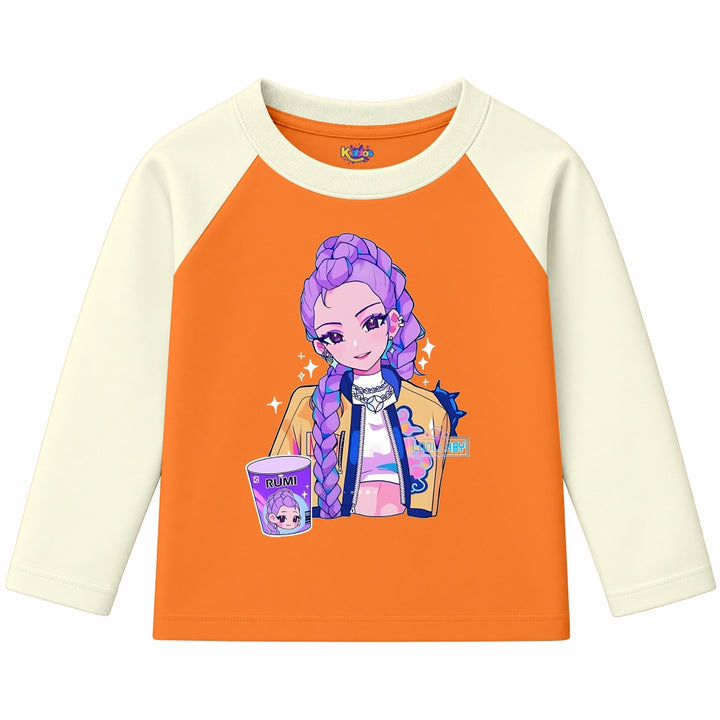 RUMI with Cup from KPop Demon Hunters (Ragnal Sleeve Shirt)