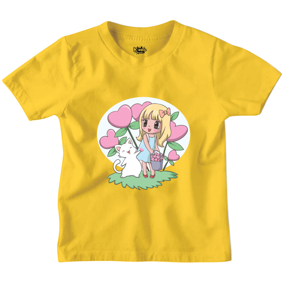 GIRL CARRYING HEART T-SHIRT