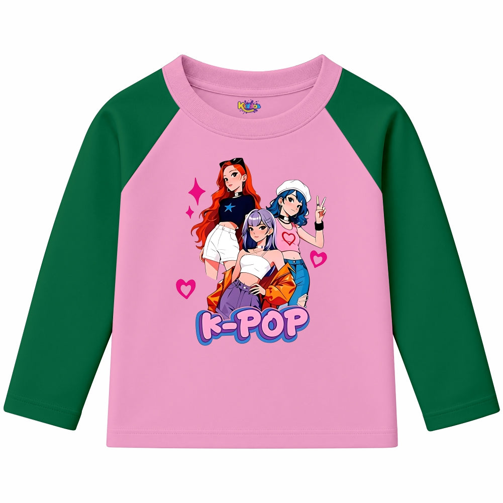 K-POP Anime Girl Group (Ragnal Sleeve Shirt)
