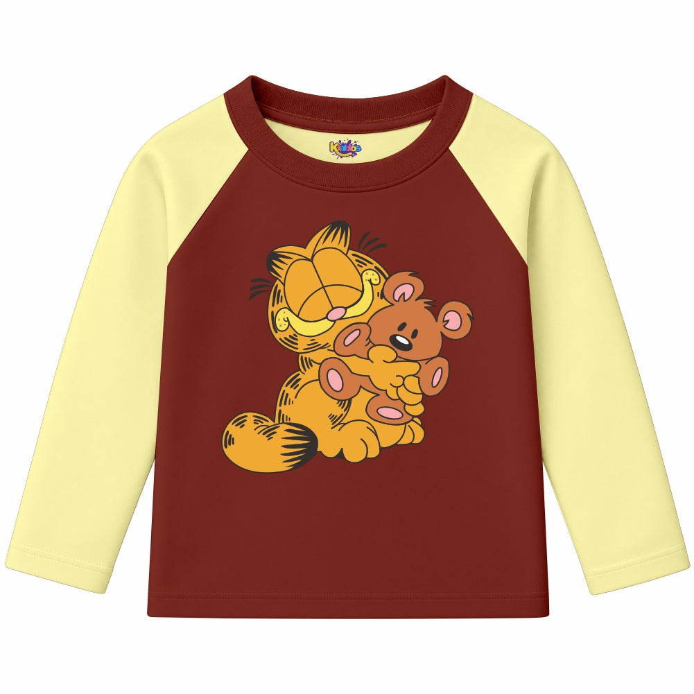 GARFIELD WITH BEAR (Ragnal Sleeve Shirt)