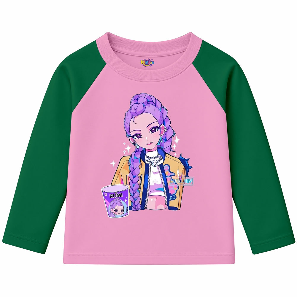 RUMI with Cup from KPop Demon Hunters (Ragnal Sleeve Shirt)