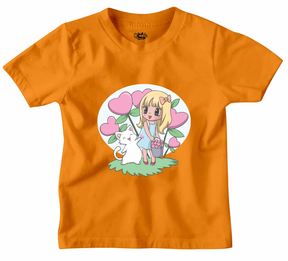 GIRL CARRYING HEART T-SHIRT