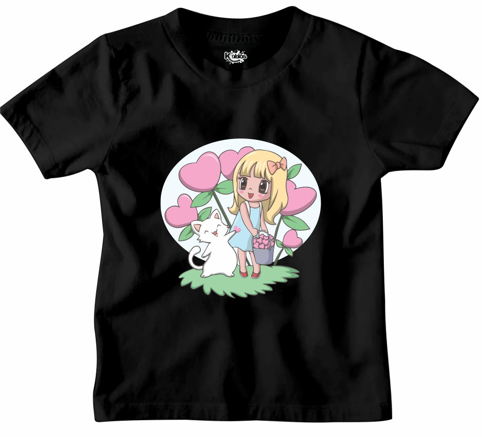 GIRL CARRYING HEART T-SHIRT