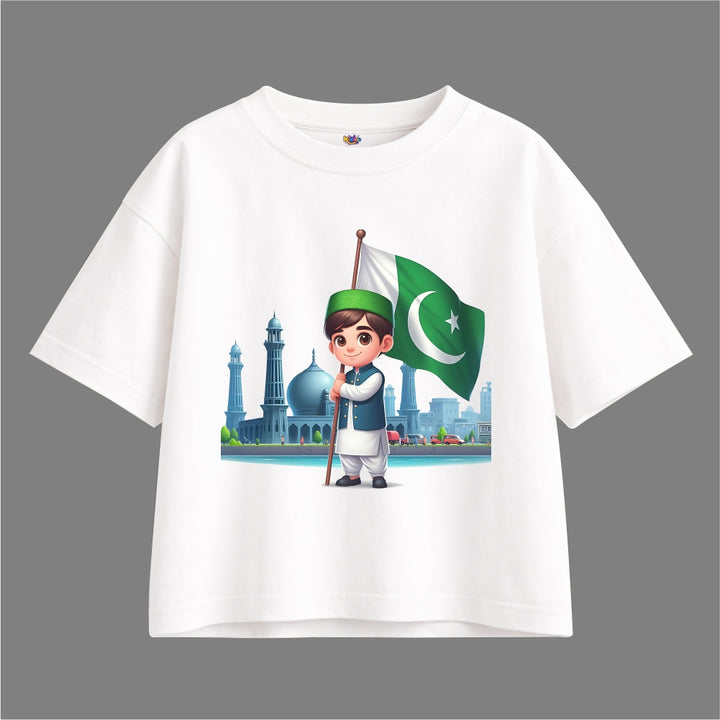 14 AUGUST CUTE BOY WITH PAKISTAN FLAG Oversized Tracksuit