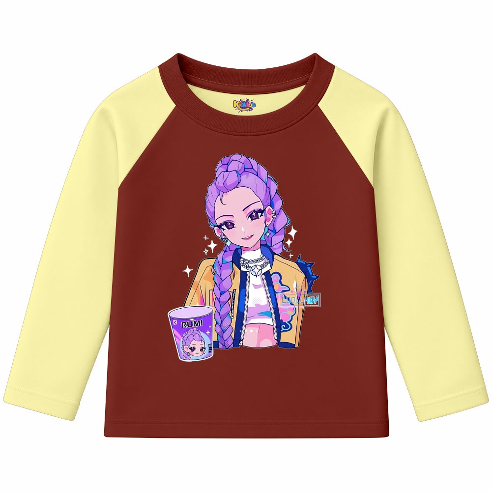 RUMI with Cup from KPop Demon Hunters (Ragnal Sleeve Shirt)