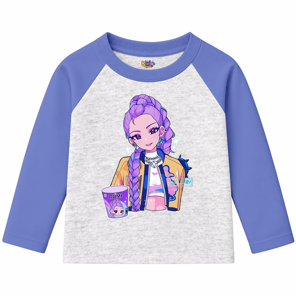 RUMI with Cup from KPop Demon Hunters (Ragnal Sleeve Shirt)