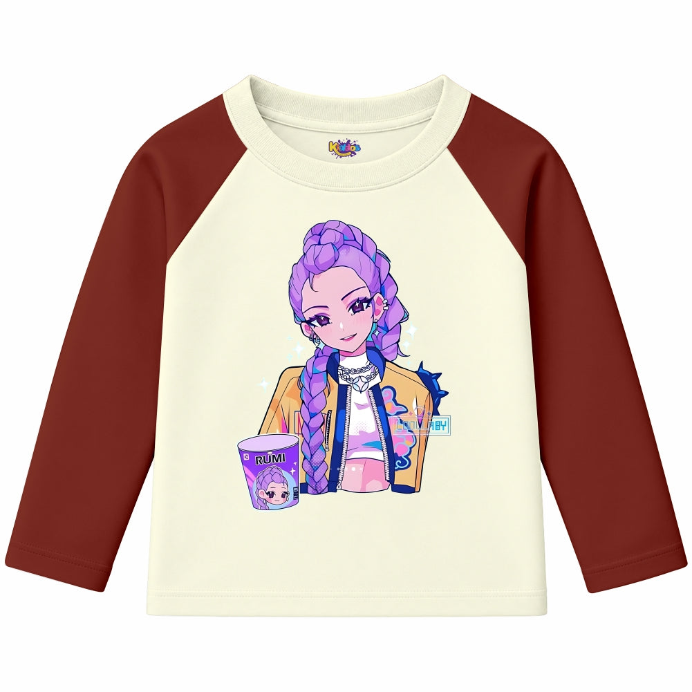 RUMI with Cup from KPop Demon Hunters (Ragnal Sleeve Shirt)