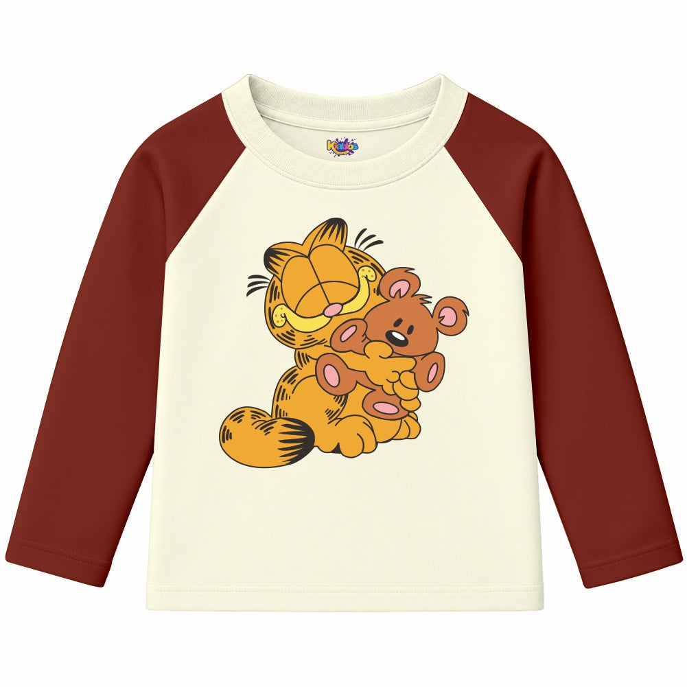 GARFIELD WITH BEAR (Ragnal Sleeve Shirt)