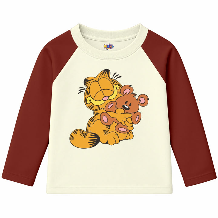 GARFIELD WITH BEAR (Ragnal Sleeve Shirt)