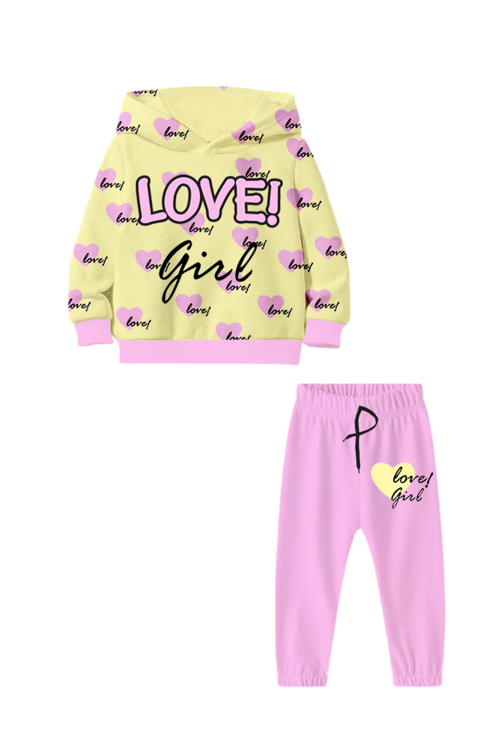 LOVE ! GIRL ALLOVER PRINT FLEECE PAIR