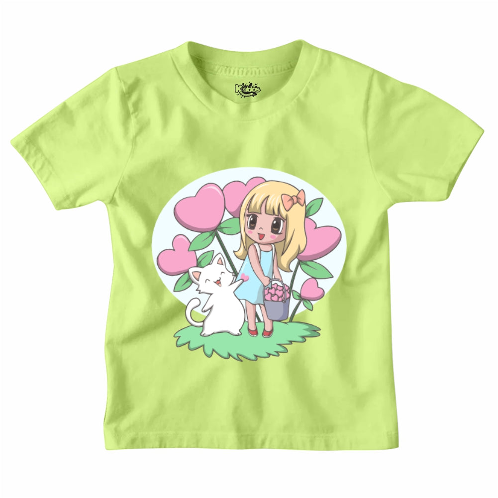GIRL CARRYING HEART T-SHIRT