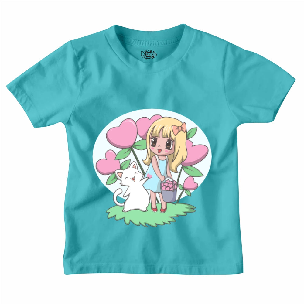 GIRL CARRYING HEART T-SHIRT
