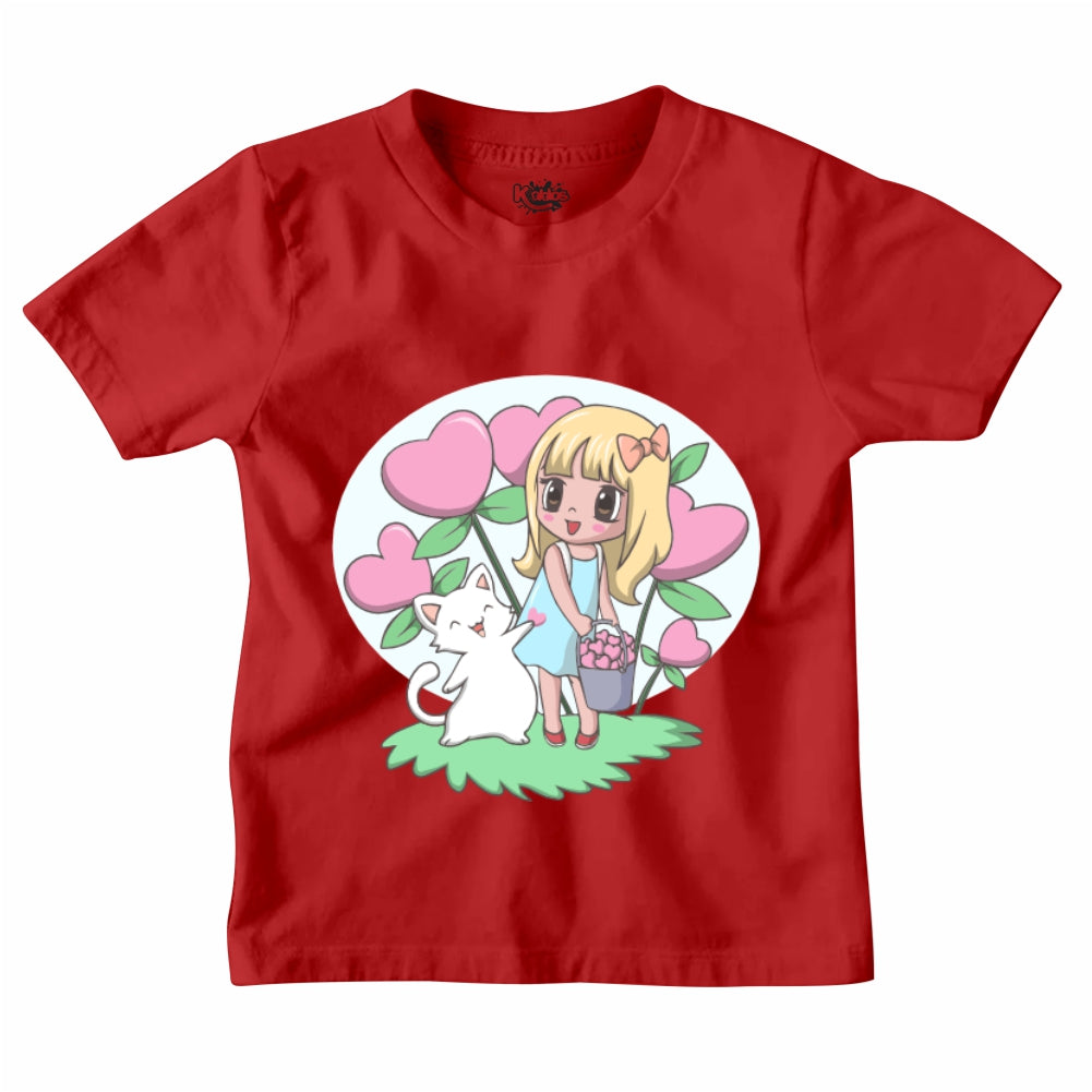GIRL CARRYING HEART T-SHIRT