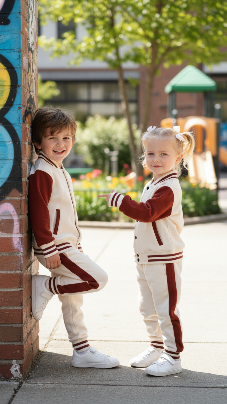 HALF WHITE BROWN (Varsity Jacket pair) Premium Quality