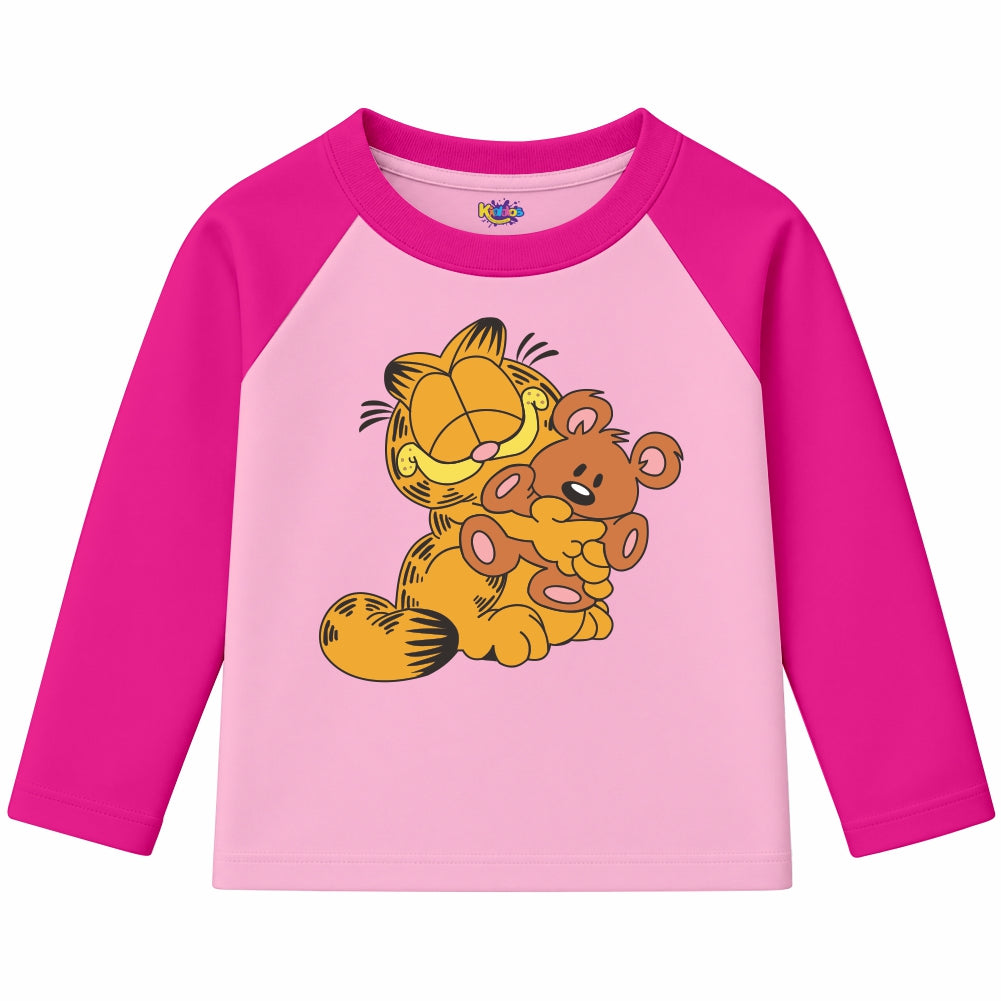 GARFIELD WITH BEAR (Ragnal Sleeve Shirt)