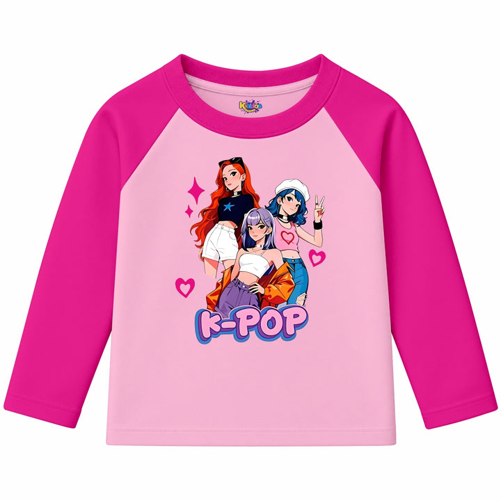 K-POP Anime Girl Group (Ragnal Sleeve Shirt)