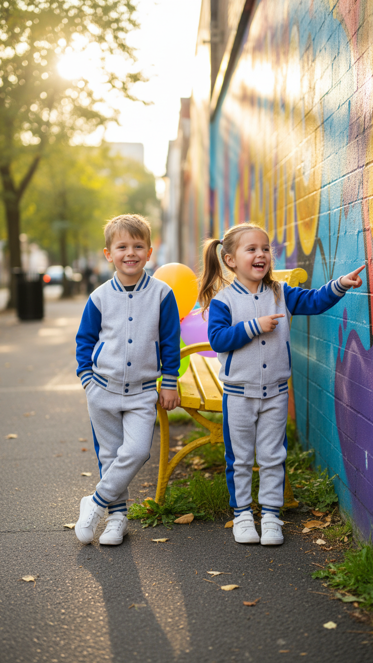 GREY ROYAL (Varsity Jacket pair) Premium Quality