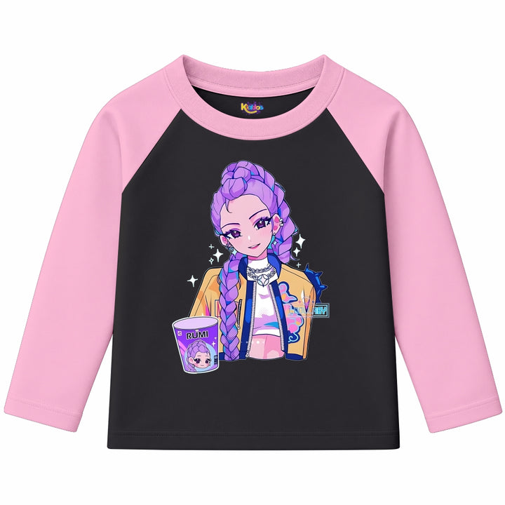 RUMI with Cup from KPop Demon Hunters (Ragnal Sleeve Shirt)
