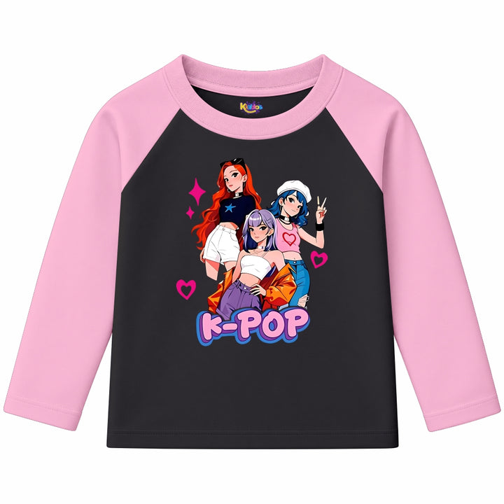 K-POP Anime Girl Group (Ragnal Sleeve Shirt)