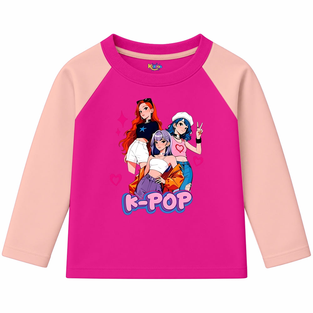 K-POP Anime Girl Group (Ragnal Sleeve Shirt)