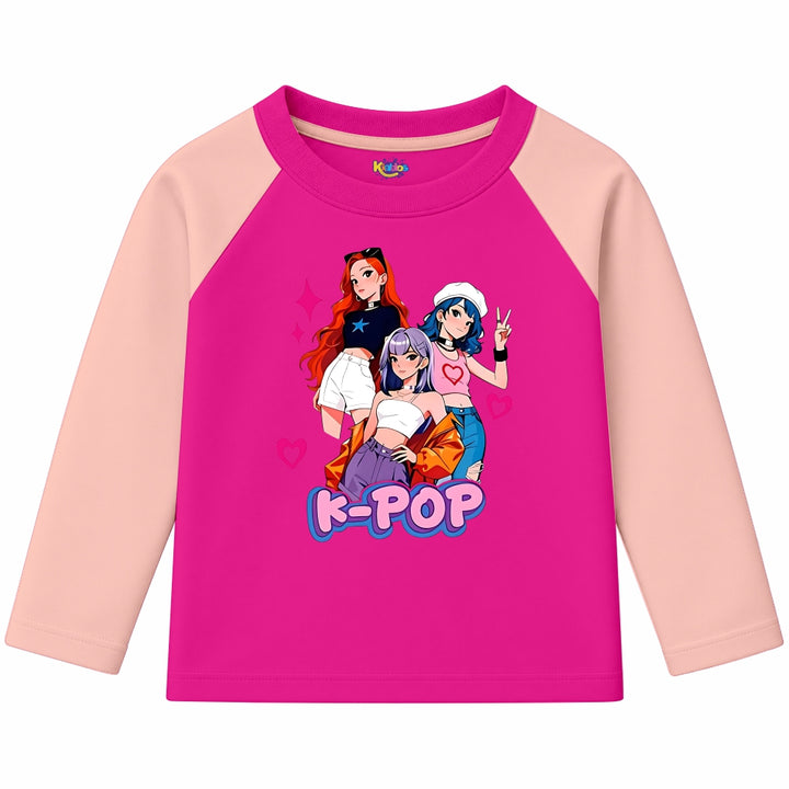 K-POP Anime Girl Group (Ragnal Sleeve Shirt)