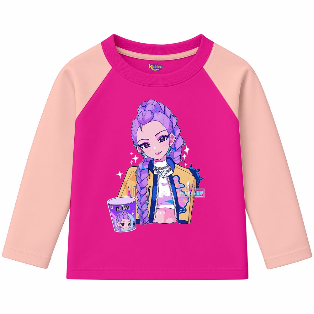 RUMI with Cup from KPop Demon Hunters (Ragnal Sleeve Shirt)