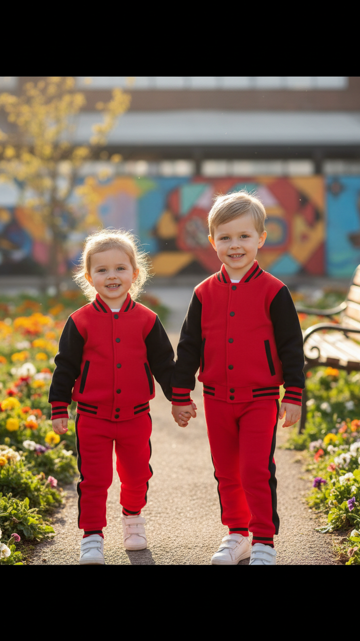 RED BLACK (Varsity Jacket pair) Premium Quality