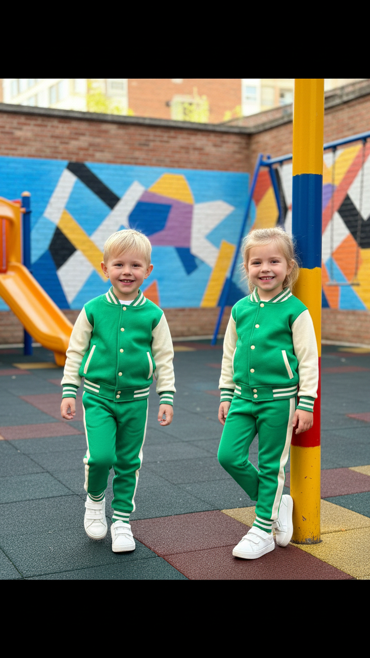 GREEN HALF WHITE (Varsity Jacket pair) Premium Quality
