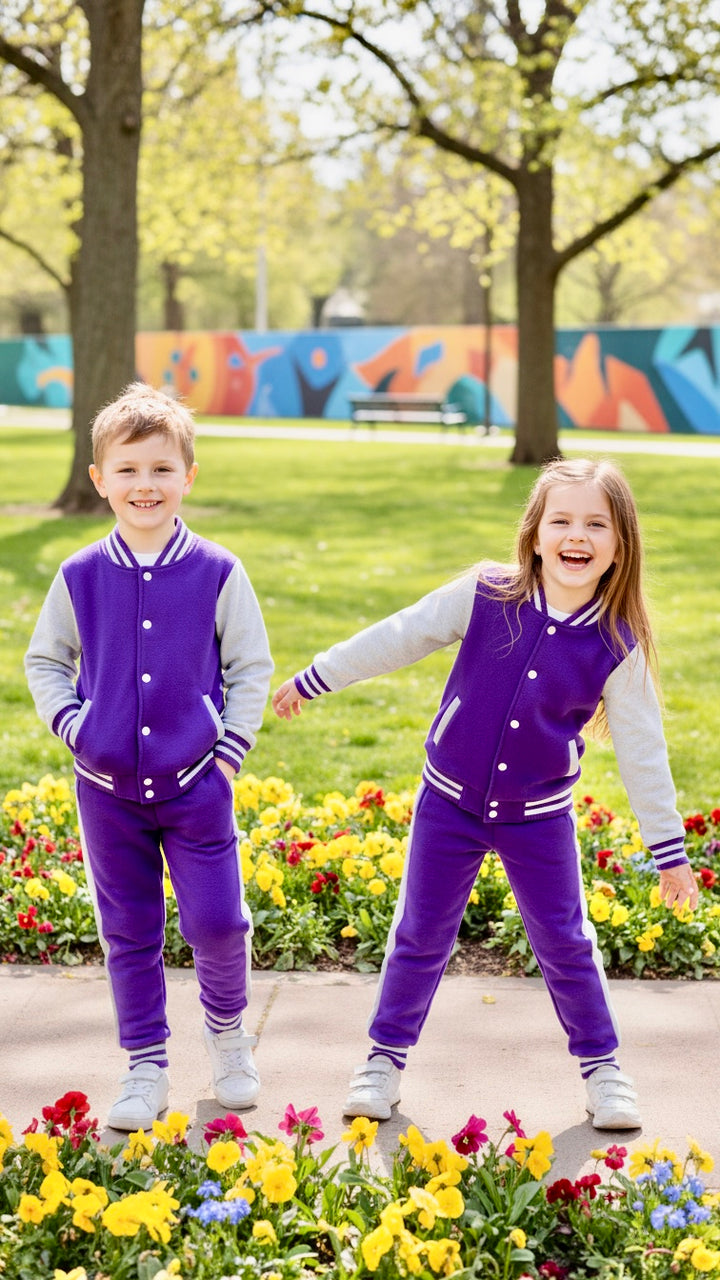 PURPLE GREY (Varsity Jacket pair) Premium Quality