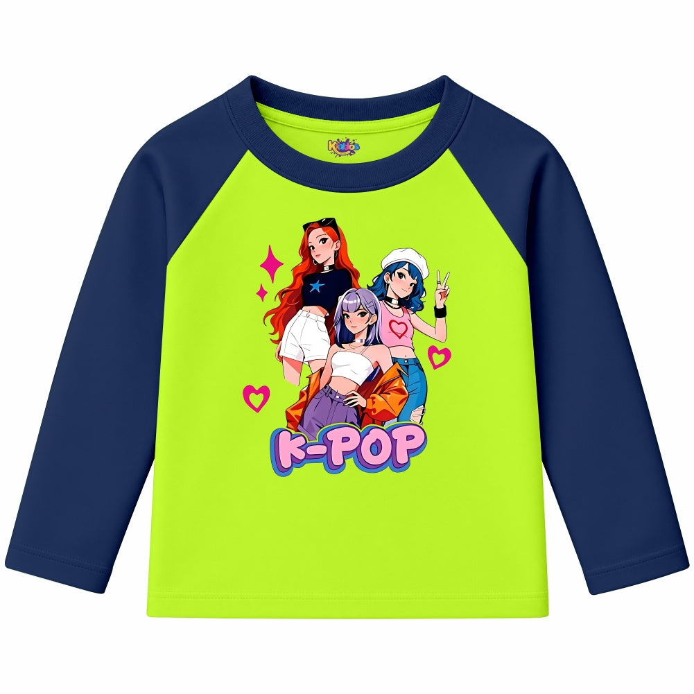 K-POP Anime Girl Group (Ragnal Sleeve Shirt)