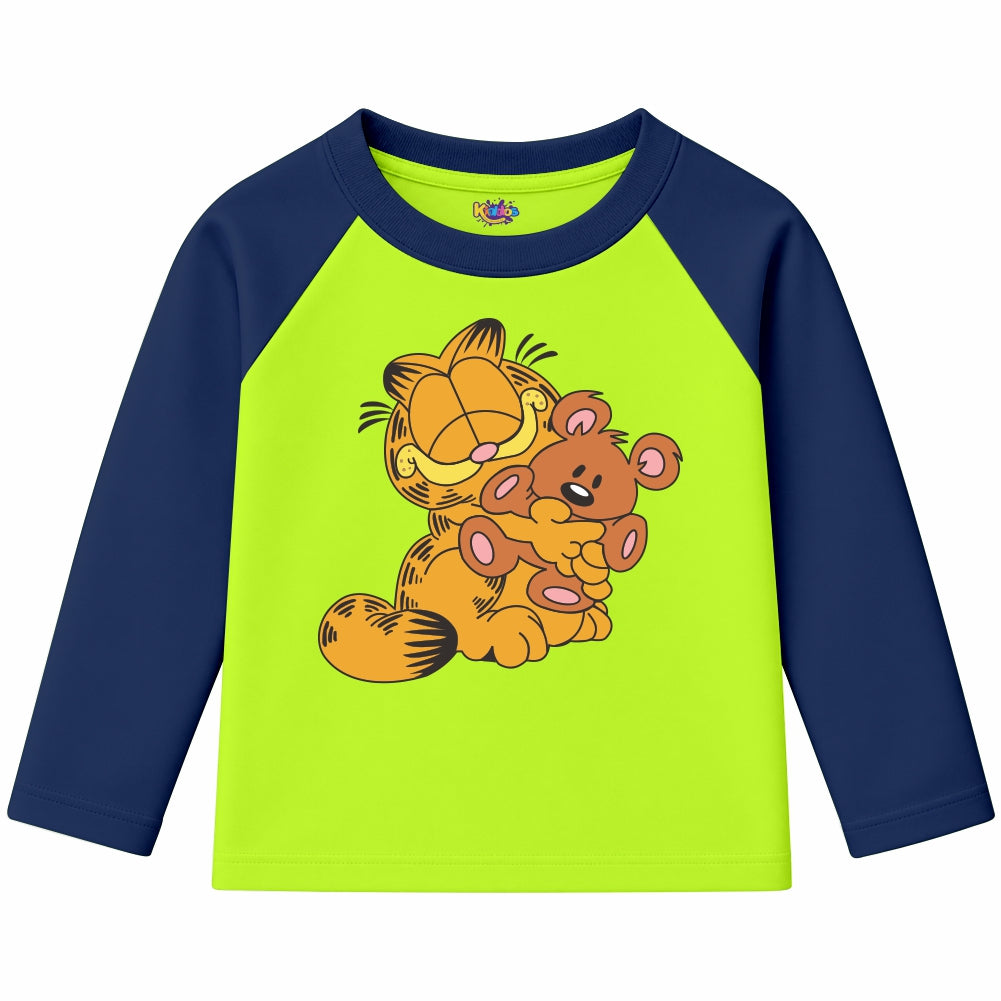 GARFIELD WITH BEAR (Ragnal Sleeve Shirt)