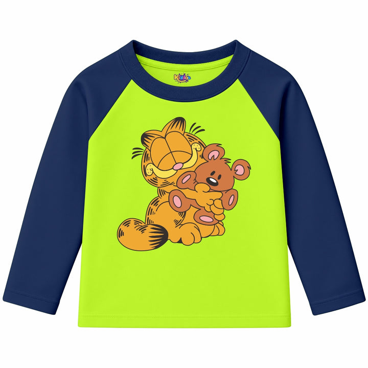 GARFIELD WITH BEAR (Ragnal Sleeve Shirt)